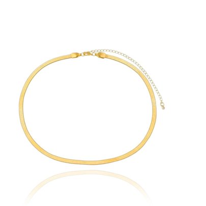 Colar Choker Malha Italiana Ouro Amarelo 18K