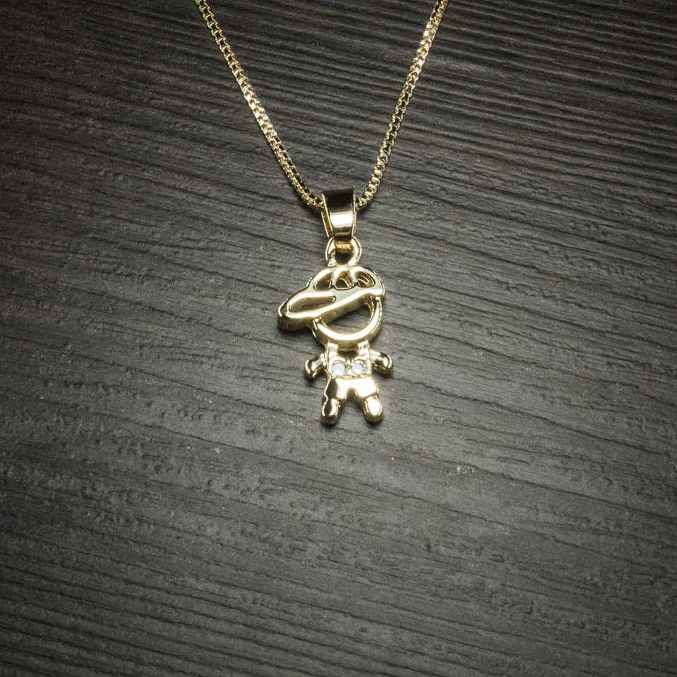 Colar Menino com Micro Zircônia Classica Ouro Amarelo 