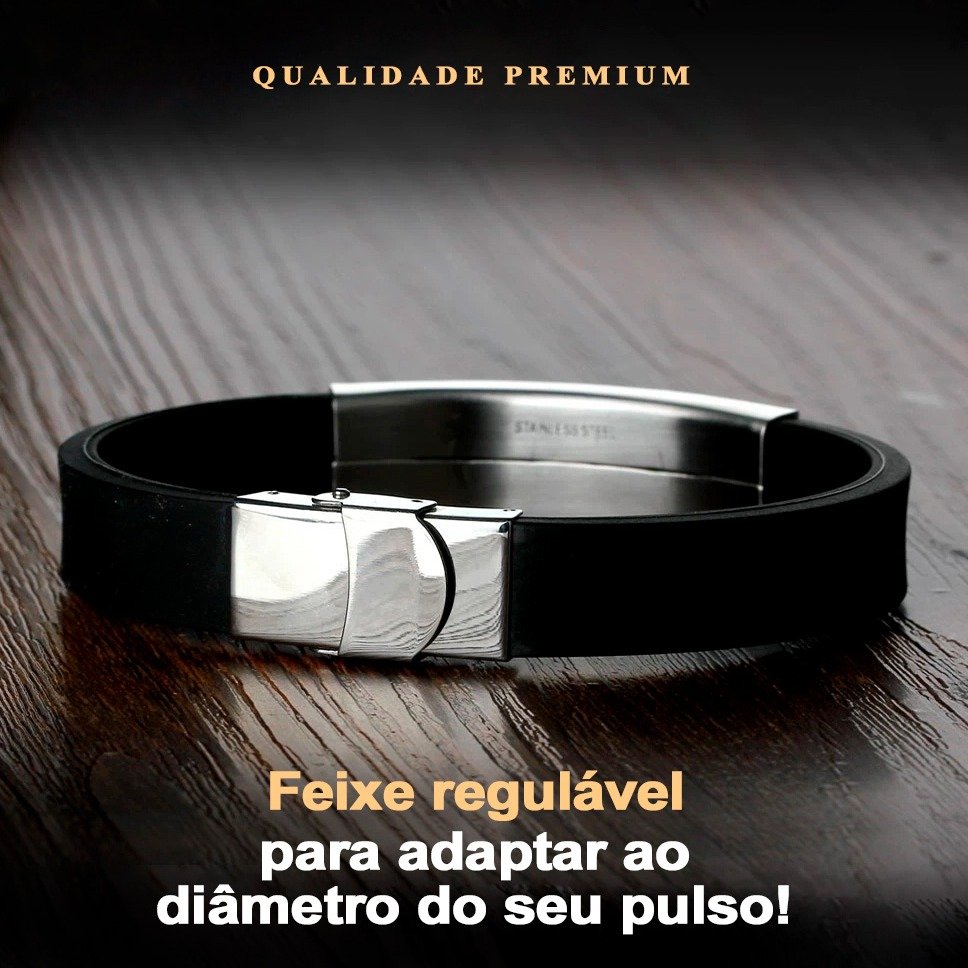 Pulseira Safra White Oração Pai Nosso em Aço