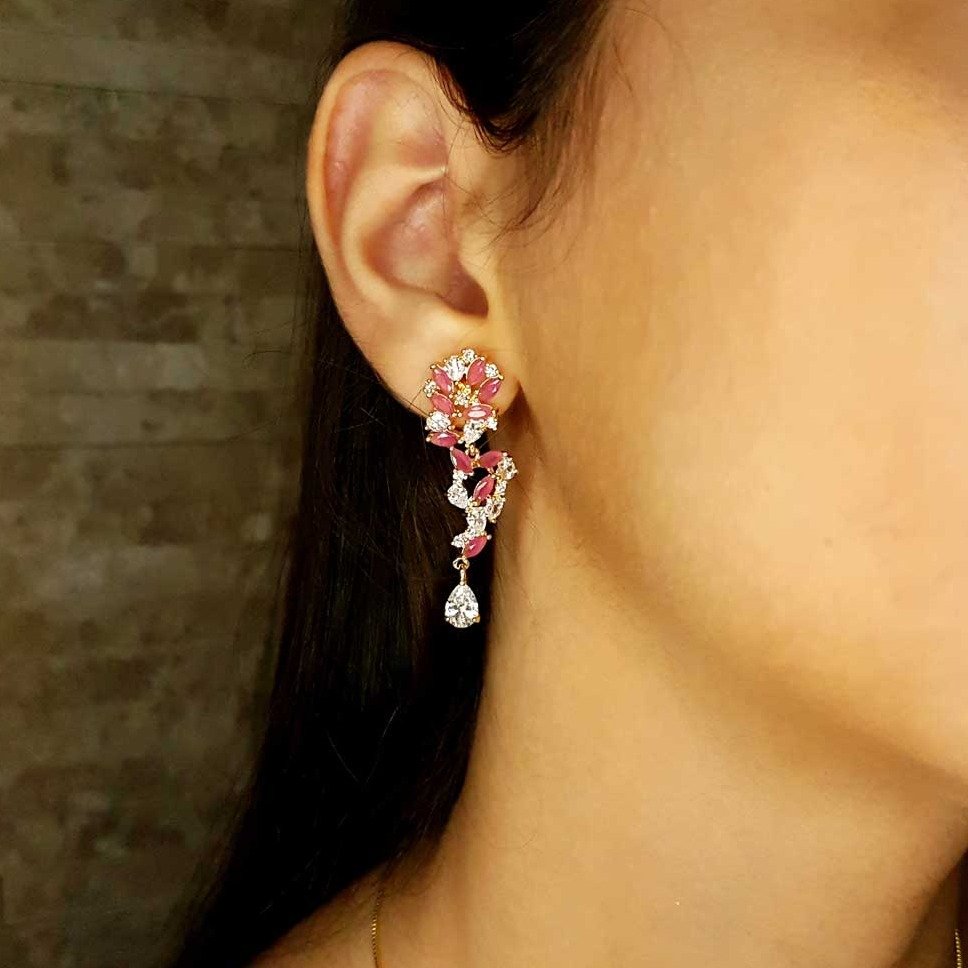 Brinco Lavi Festa Cristal Rose Indiano