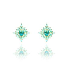 Brinco Etoile Cristal Turmalina Ouro Amarelo 18K