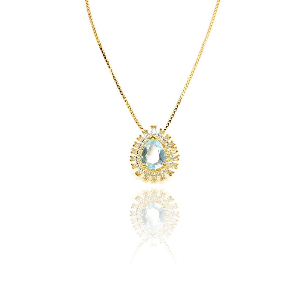 Colar Tibet com Cristal Erinite Ouro Amarelo 18K