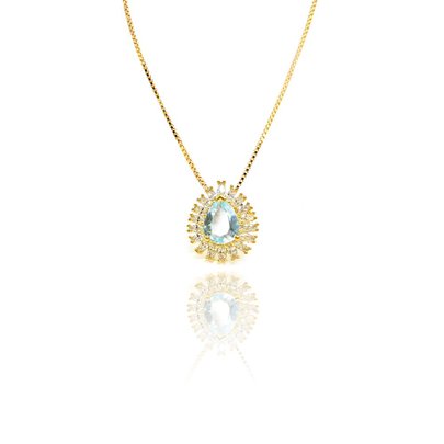 Colar Tibet com Cristal Erinite Ouro Amarelo 18K