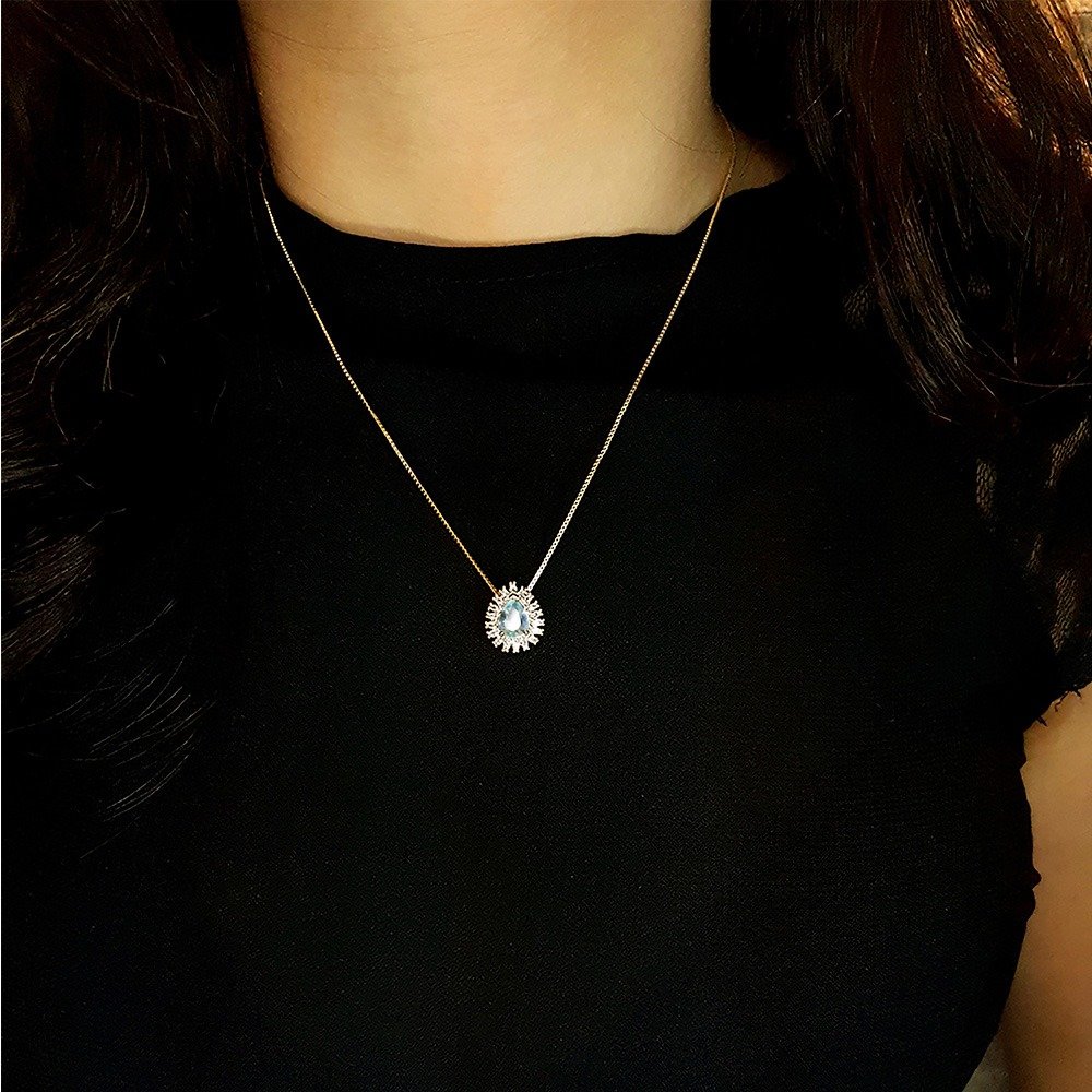 Colar Tibet com Cristal Erinite Ouro Amarelo 18K