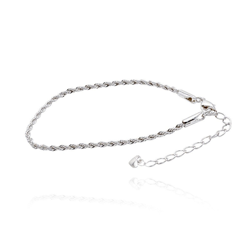 Pulseira Cordão Baiano Ouro Branco