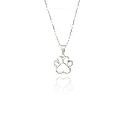 Colar Patinha Pet em Ouro Branco