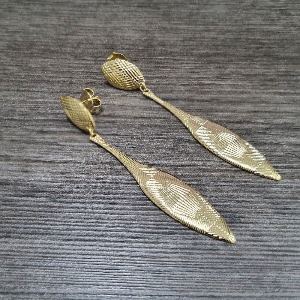 Brinco Longo Jade Ouro Amarelo 18k