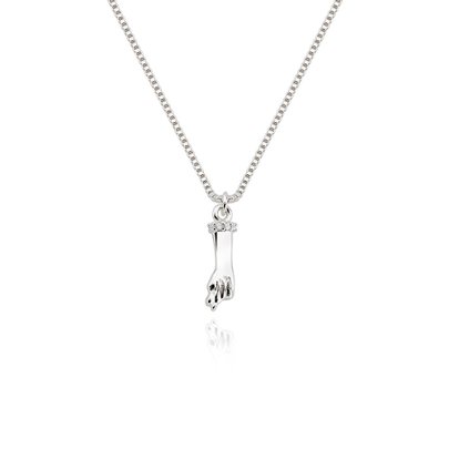 Colar Figa Cravejado Ouro Branco