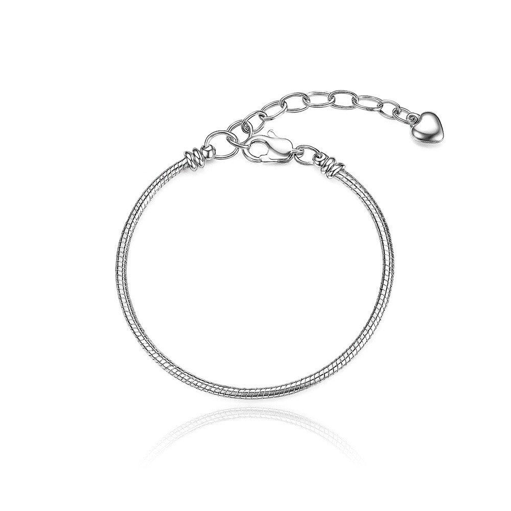 Pulseira Corrente para Berloques Ajustável em Aço Ino