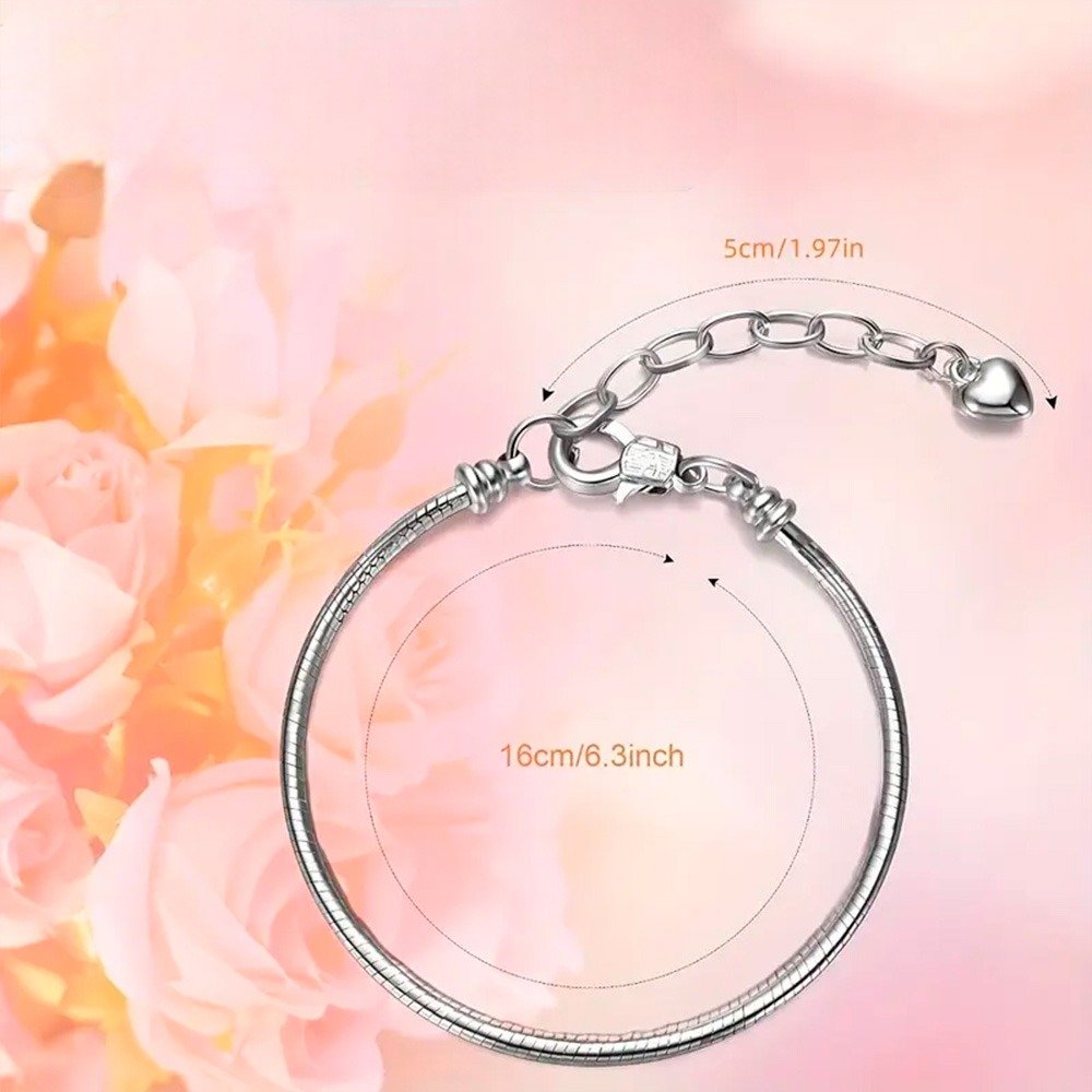 Pulseira Corrente para Berloques Ajustável em Aço Ino