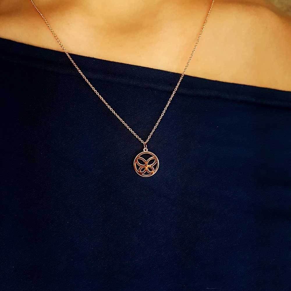 Colar Butterfly Ouro Rose