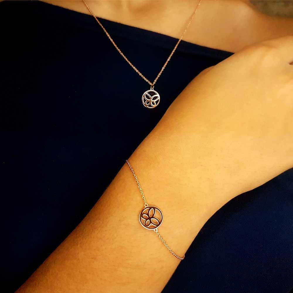 Colar Butterfly Ouro Rose