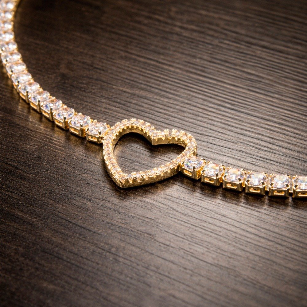 Colar Choker Heart Dourado