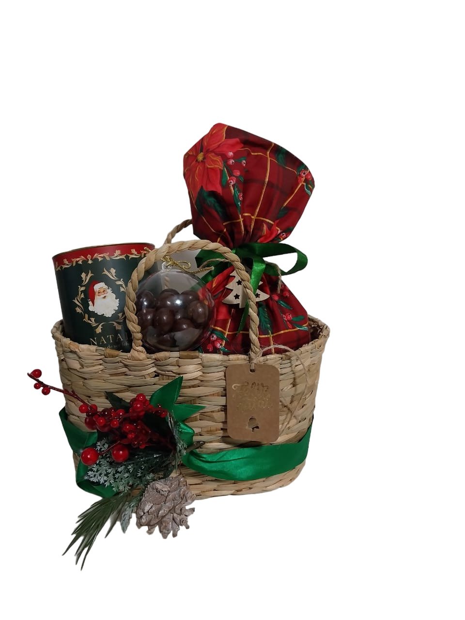 Bolsa em palha de Natal