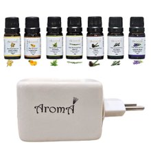 Kit Aromaterapia Difusor Elétrico + 7 Óleos Essenciais