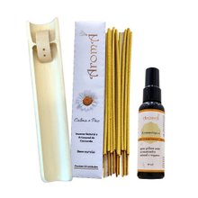 Kit Zen Aromá : Pillow Mist + Incensário + 10 Incensos