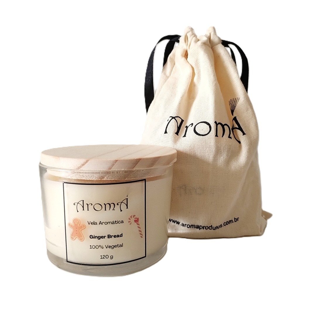 Vela Aromática Perfumada Ginger Bread Aromá 120g Natal