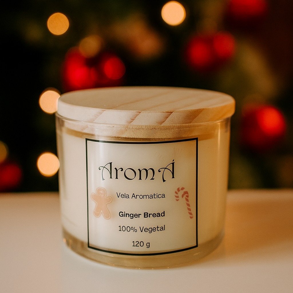 Vela Aromática Perfumada Ginger Bread Aromá 120g Natal