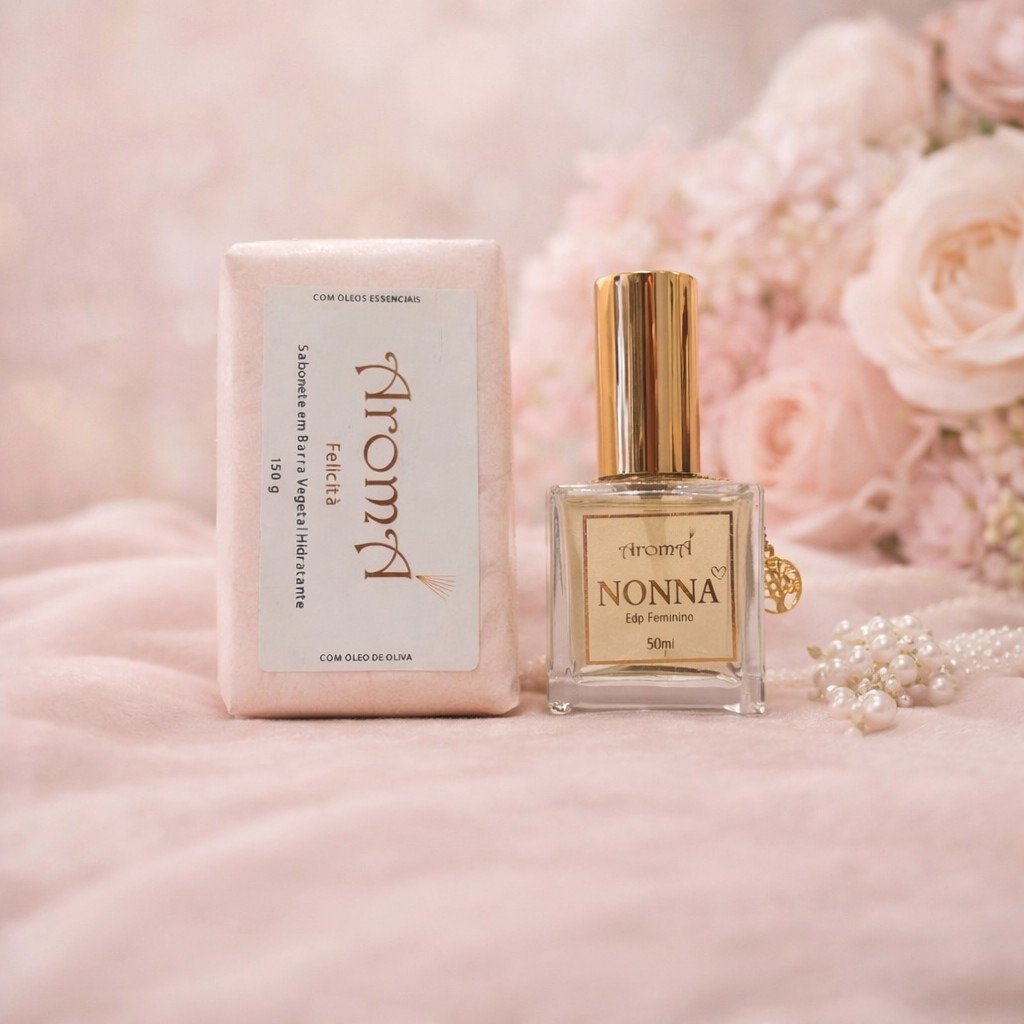 Kit Nonna Perfume Feminino + Sabonete Barra + Cestinho