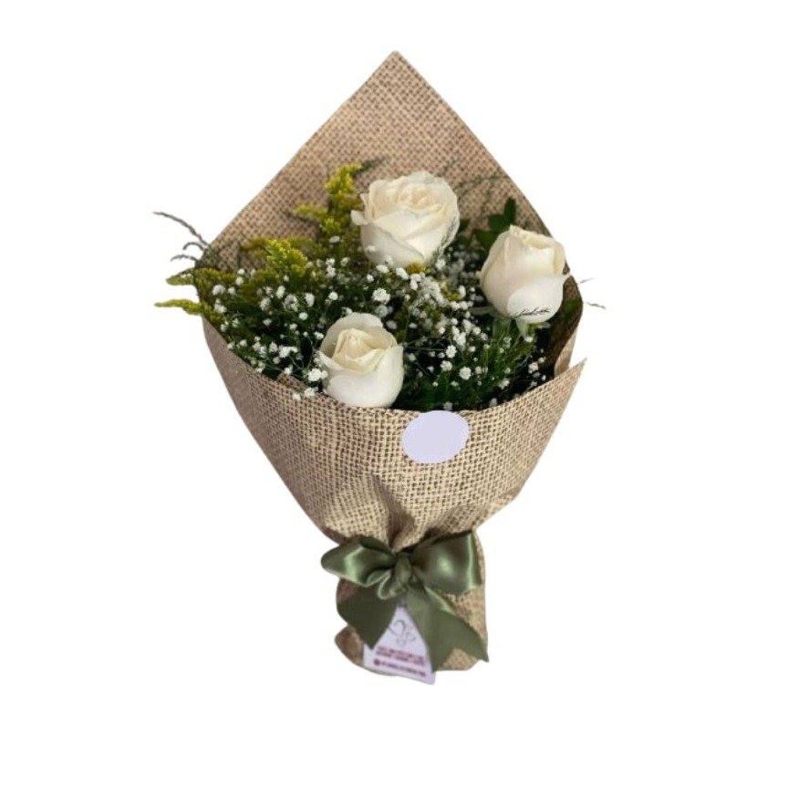 Arranjo Médio Luxo de Rosas Brancas