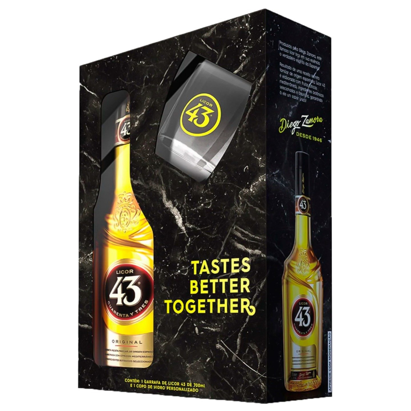 Licor 43 Cítrico Diego Zamora 700ml + Copo