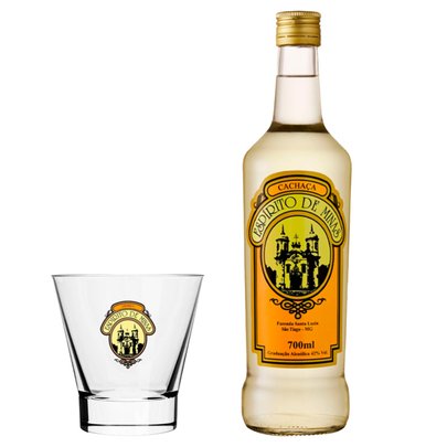 Cachaça Espírito de Minas 700ml e Copo Ilhabela 350ml