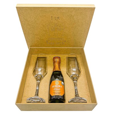 Kit Presente Aurora Boreal Baby Prosecco + 2 Taças