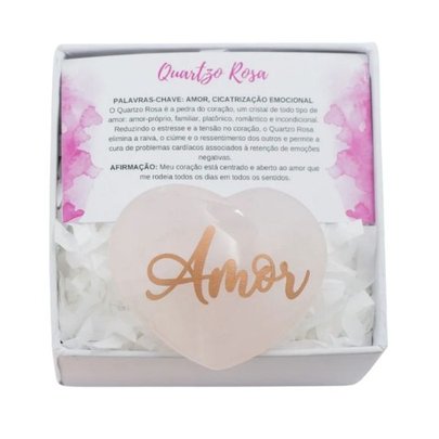 Coração de Cristal Quartzo Rosa
