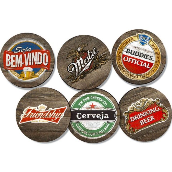 Porta Copos em MDF - Rótulos de cervejas