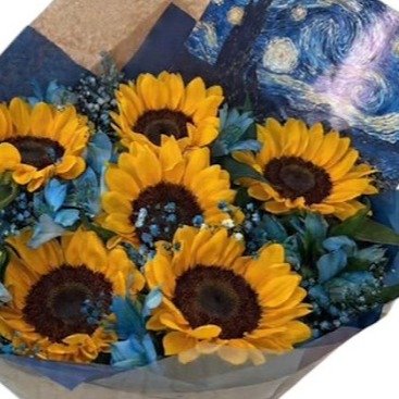 Buquê 6 Girassóis Van Gogh