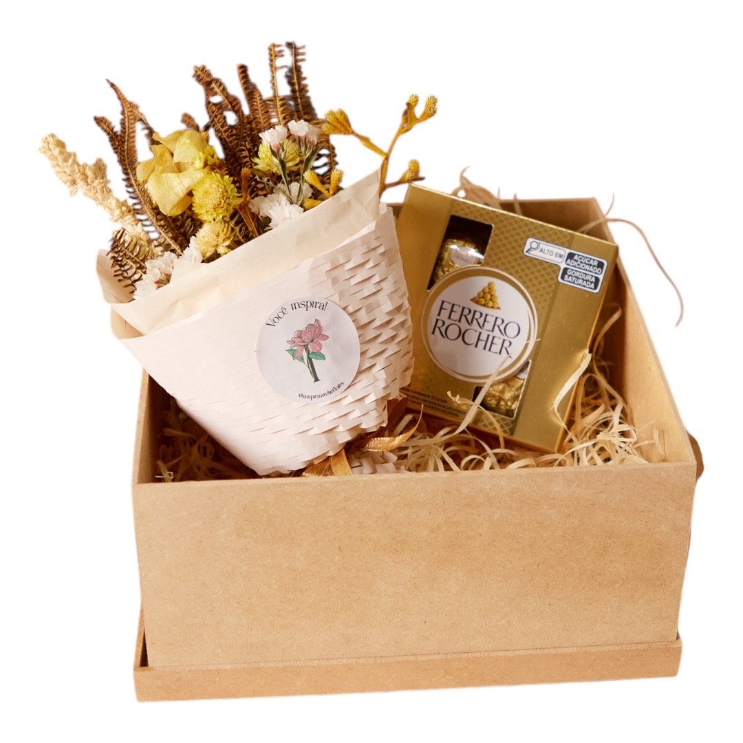 Kit Flores Secas com Bombons 