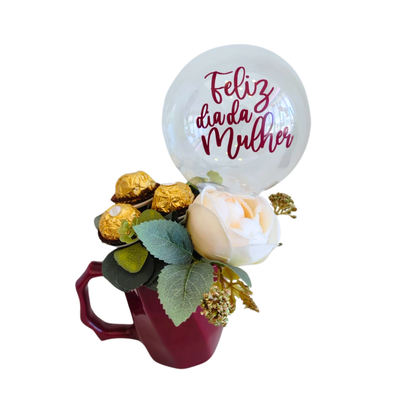 Caneca com Flor - Dia da Mulher