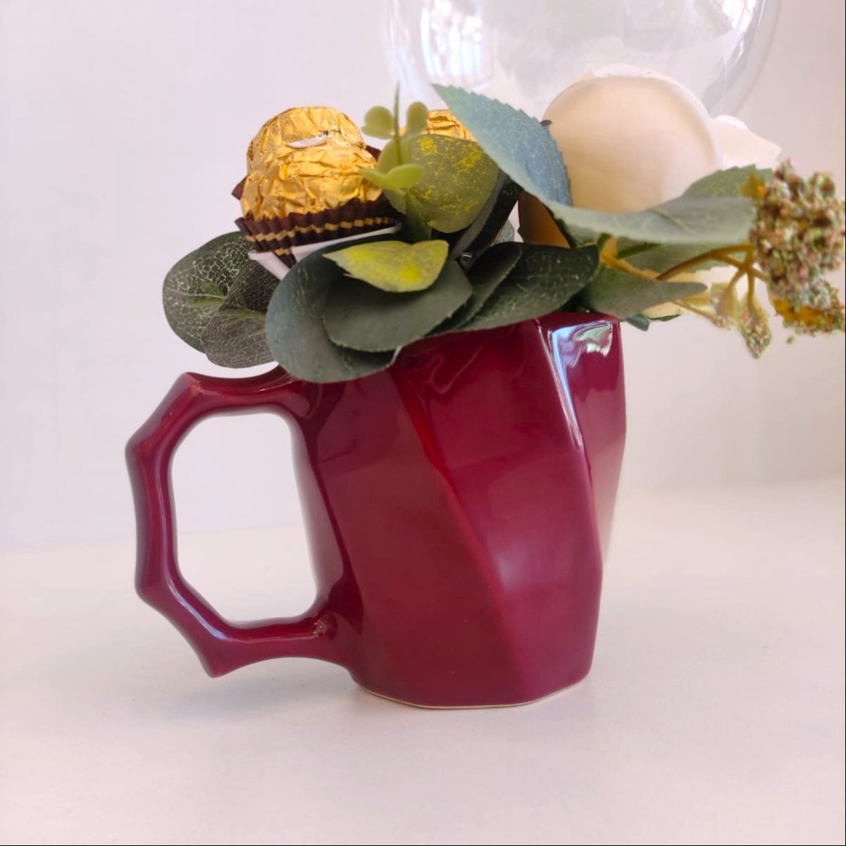 Caneca com Flor - Dia da Mulher